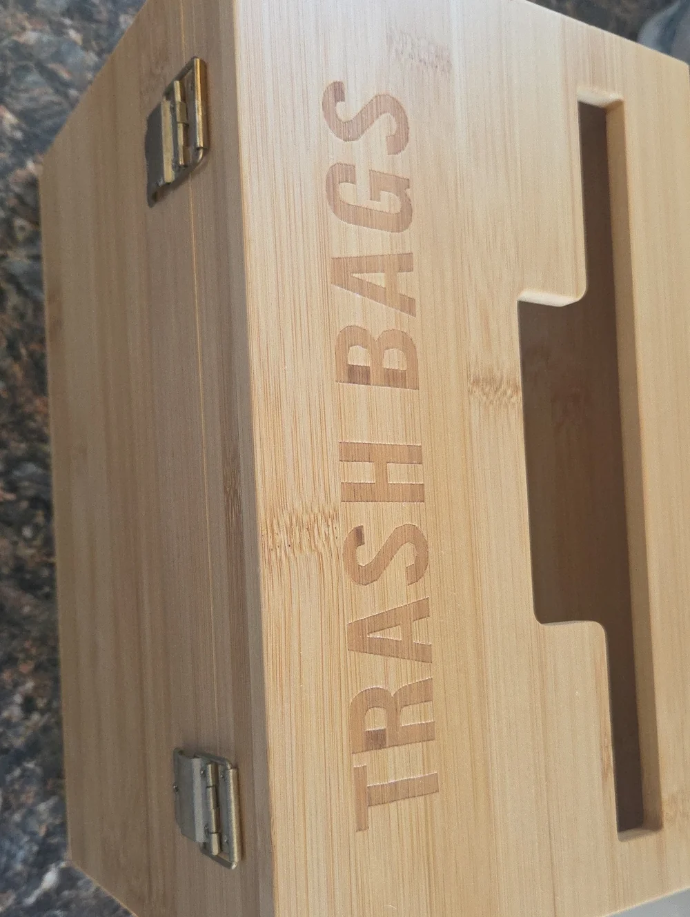 Bamboo Wood Trash Bag Box